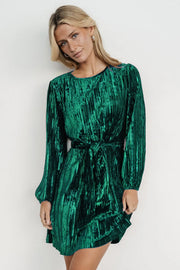 elegant velvet long-sleeved dress, view 3 - MRSLM