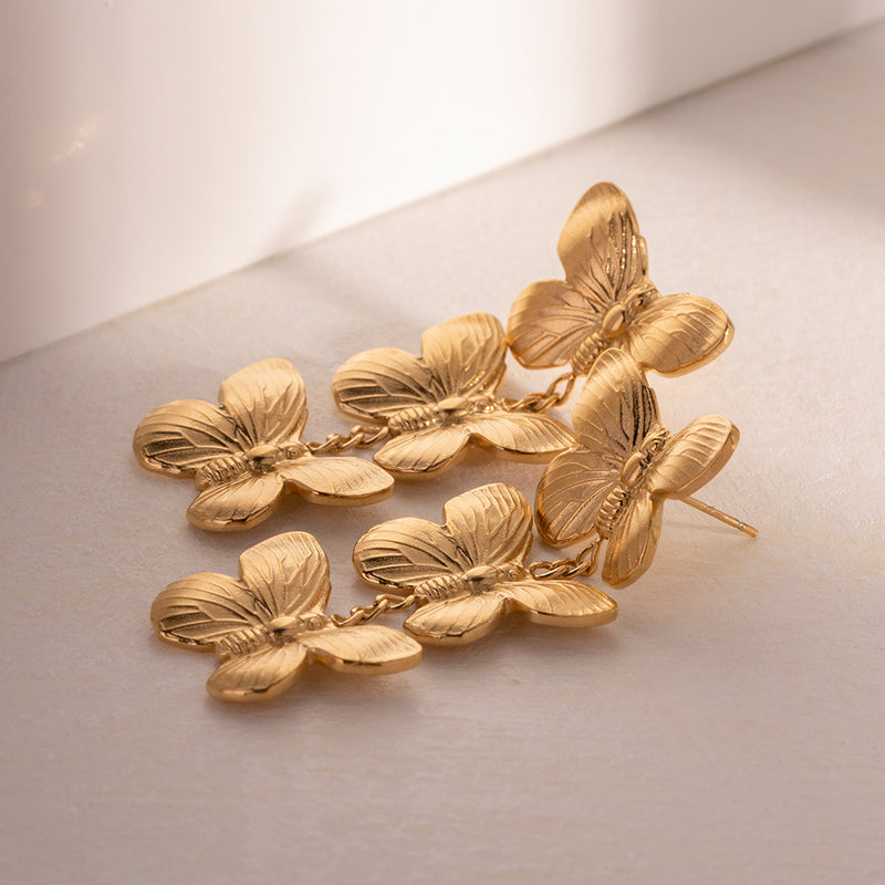 butterfly stud earrings, view 7 - MRSLM