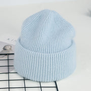 Unisex rabbit fur knit beanie, view 8 - MRSLM