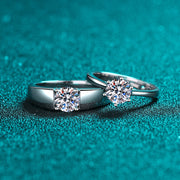 crown couple sterling silver ring, view 2 - MRSLM