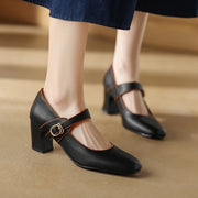 genuine leather mary jane heels for women - MRSLM