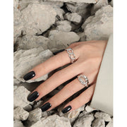 hammered texture s925 silver ring, view 2 - MRSLM