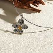 waterproof stainless steel daisy choker necklace, view 2 - MRSLM