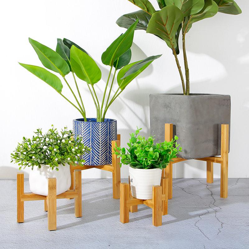 adjustable bamboo plant stand, view 5 - MRSLM