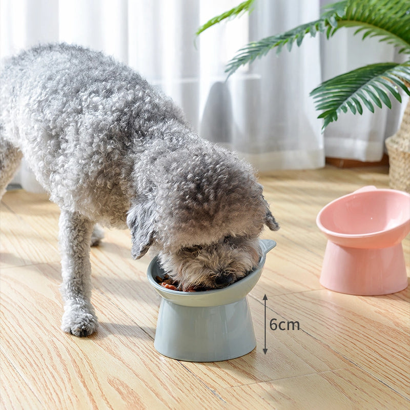 elevated cat and dog bowl with 45-degree tilt, view 6 - MRSLM
