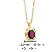 retro silver gem pendant necklace, view 8 - MRSLM