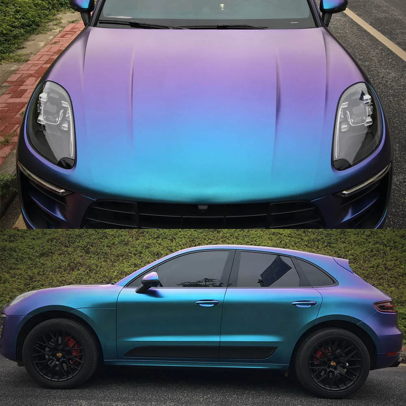 Blue to purple chameleon pearl vinyl wrap, view 7 - MRSLM