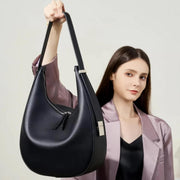 soft leather crossbody moon bag, view 8 - MRSLM
