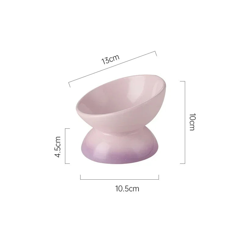 gradient ceramic cat bowl, view 4 - MRSLM