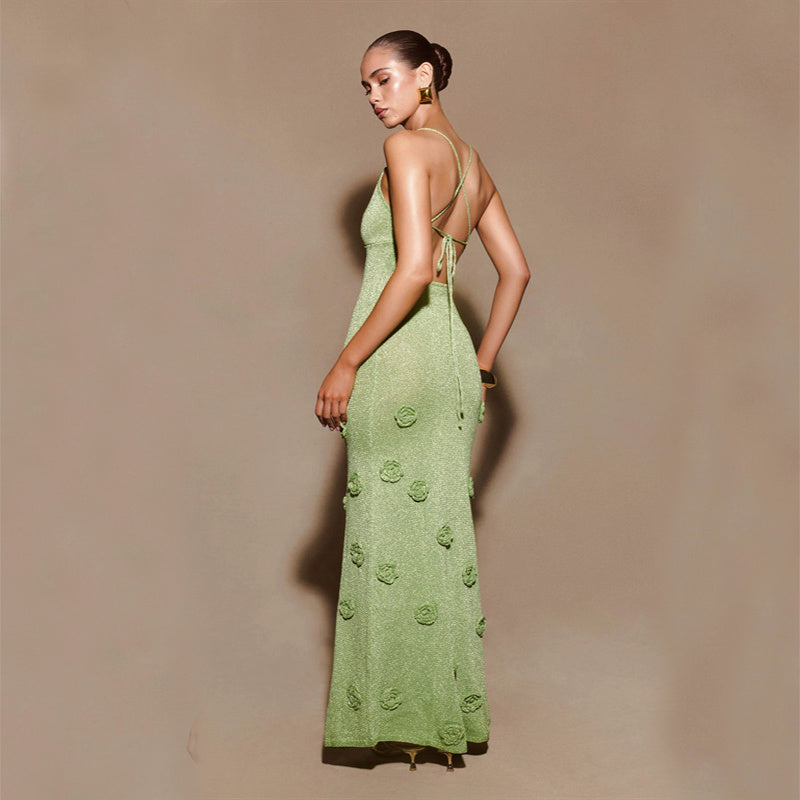 knitted flowers suspender dress, view 2 - MRSLM