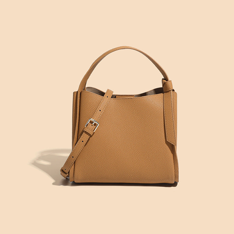 soft leather shoulder bag with scarf, view 4 - MRSLM