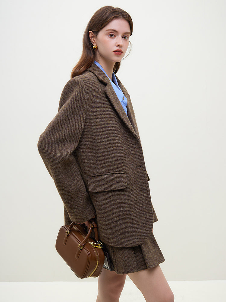 retro wool suit jacket for women, view 6 - MRSLM