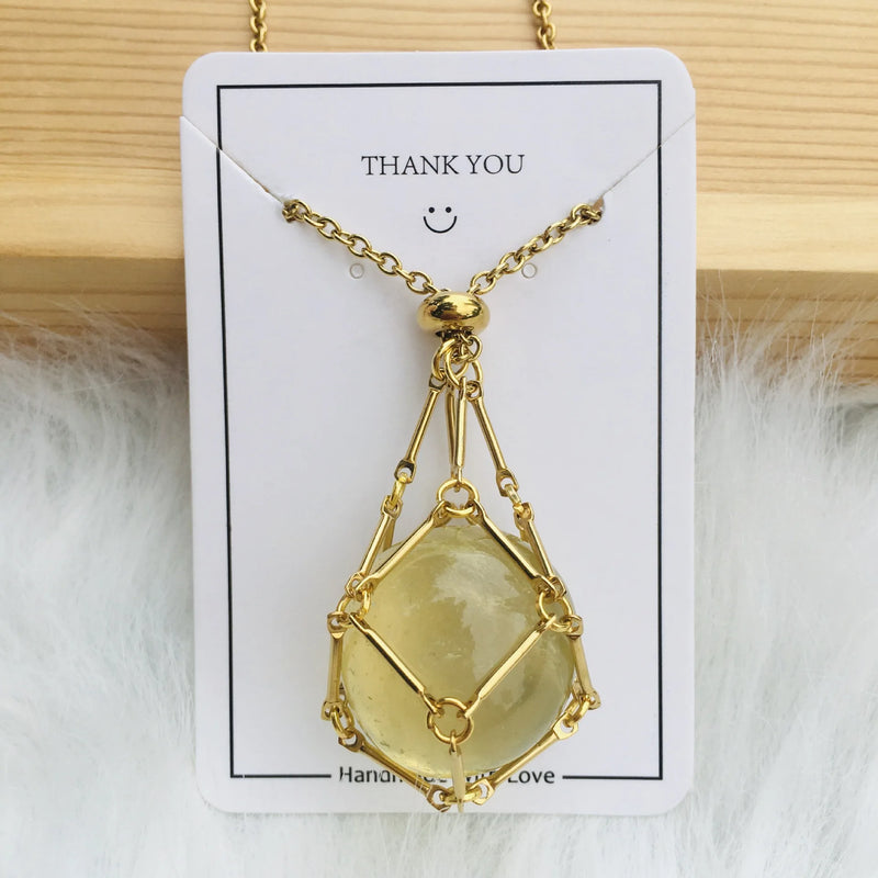 customized stone pendant necklace, view 4 - MRSLM