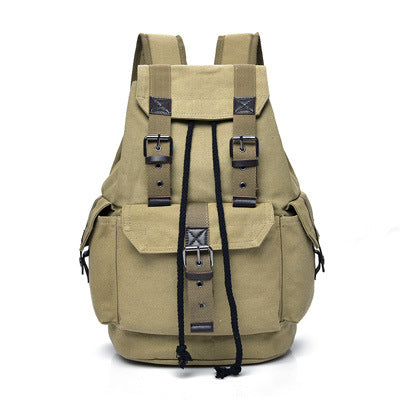 retro canvas large capacity backpack, view 5 - MRSLM