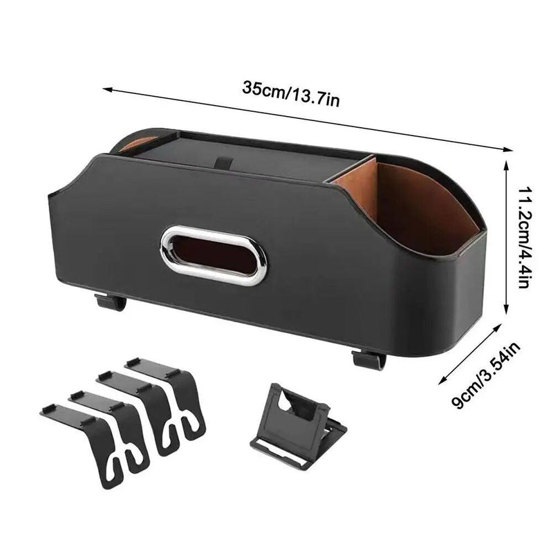 PU leather car seat back organizer, view 6 - MRSLM