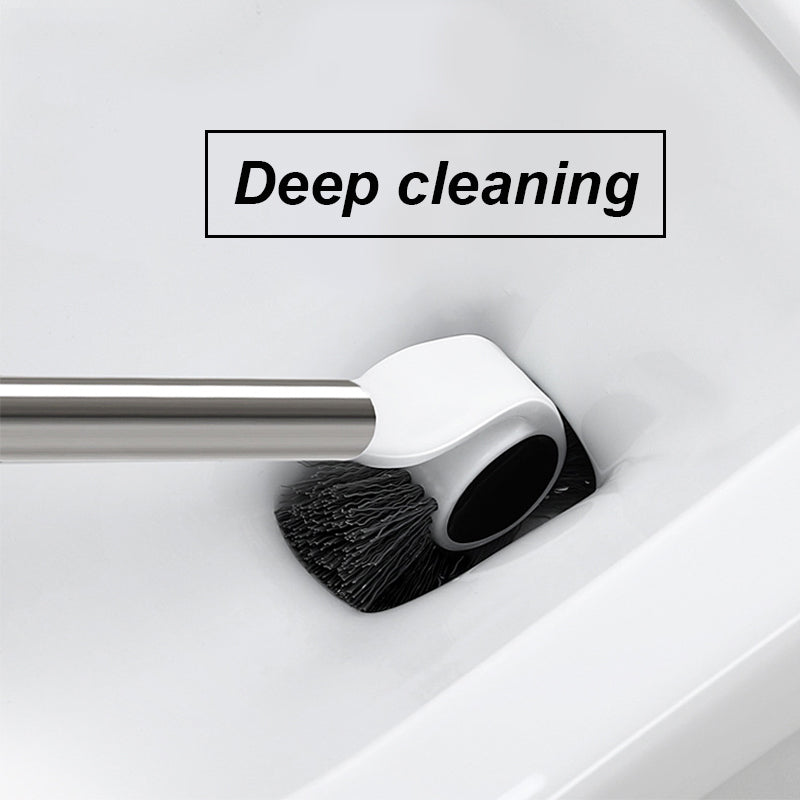 toilet brush set with stainless steel handle, view 4 - MRSLM