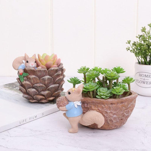 cartoon squirrel succulent flower pot - MRSLM