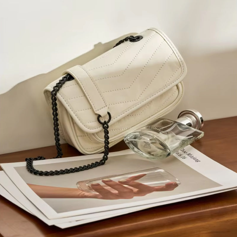 genuine leather small square shoulder bag, view 11 - MRSLM