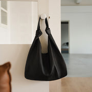 oversized leather hobo bag, view 2 - MRSLM