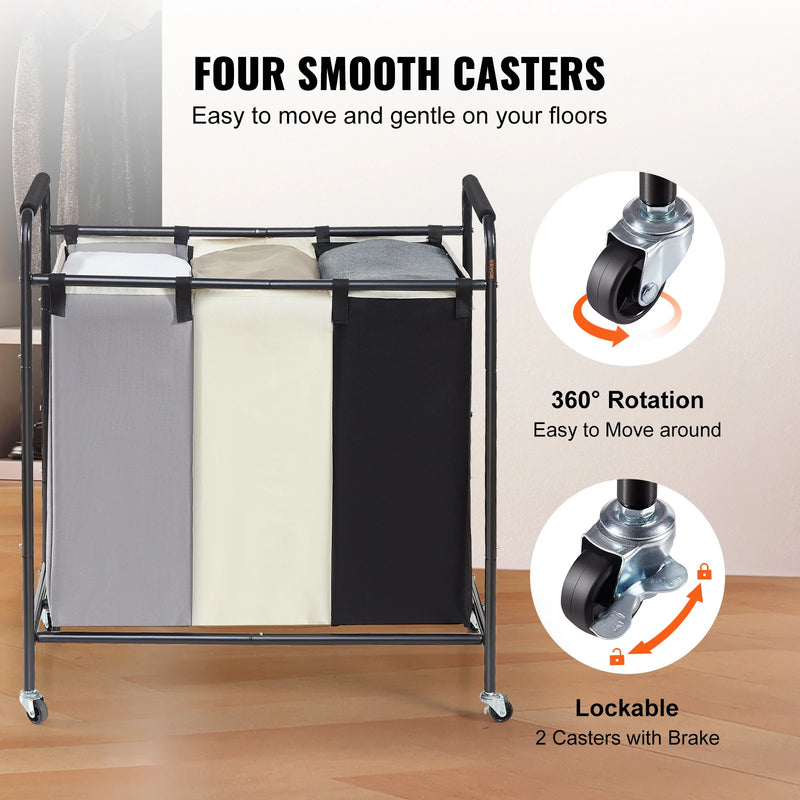 heavy duty laundry hamper with lockable wheels, view 6 - MRSLM