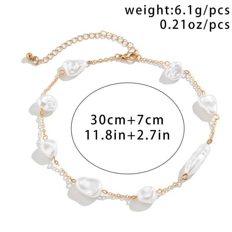 pearl clavicle chain necklace, view 9 - MRSLM