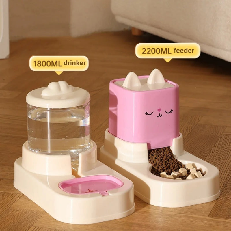automatic pet water feeder and food container, view 3 - MRSLM