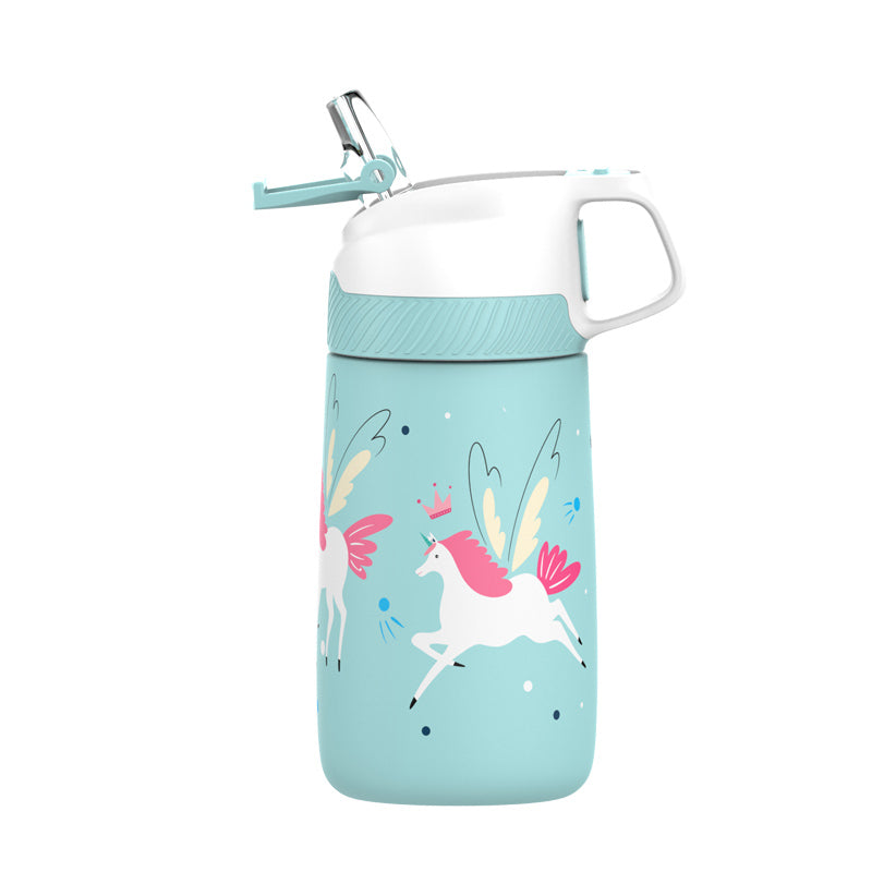 children's insulated water bottle with straw, view 3 - MRSLM