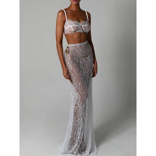 lace two-piece skirt set, view 2 - MRSLM