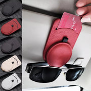 Leather car sun visor sunglasses holder - MRSLM