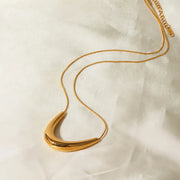 golden crescent statement necklace, view 4 - MRSLM