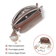 split leather crossbody bag, view 4 - MRSLM