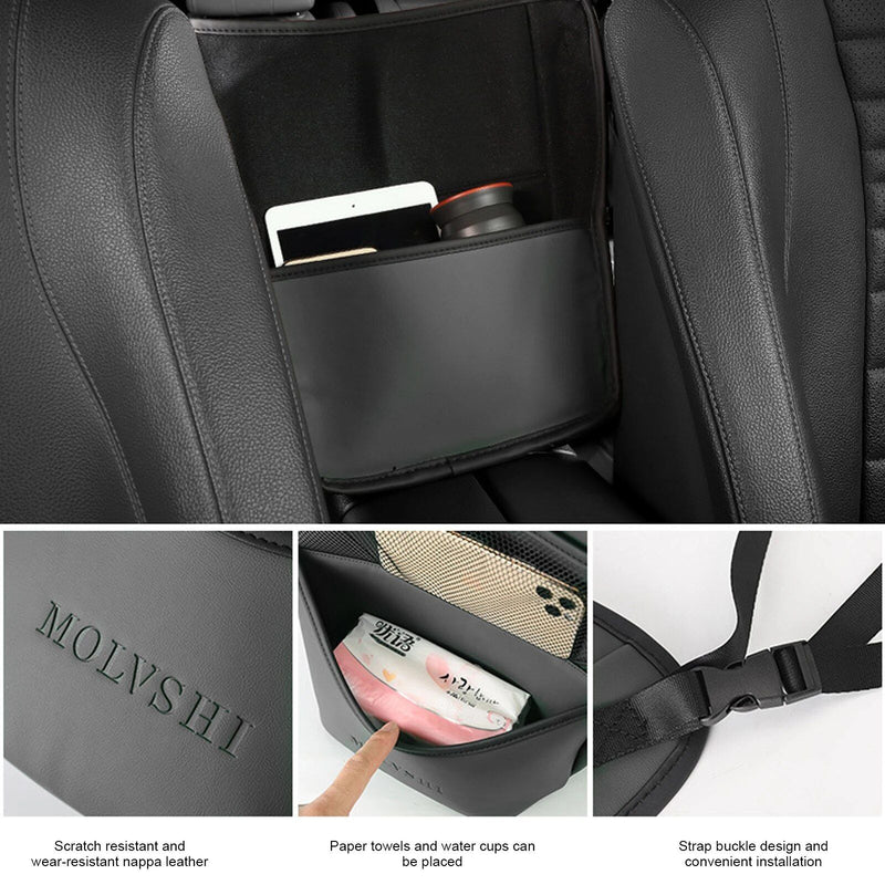 leather car seat organizer with barrier, view 6 - MRSLM