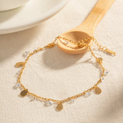 crystal water drop tassel anklet, view 6 - MRSLM