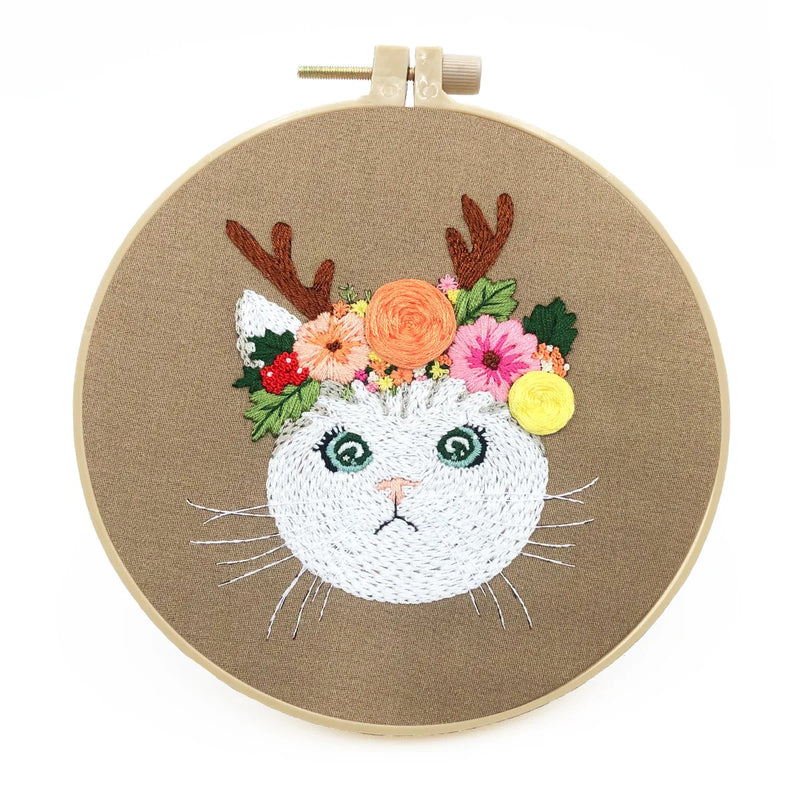 diy cat embroidery starter kit, view 9 - MRSLM