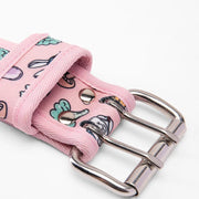 canvas weightlifting belt with rabbit pattern, view 6 - MRSLM