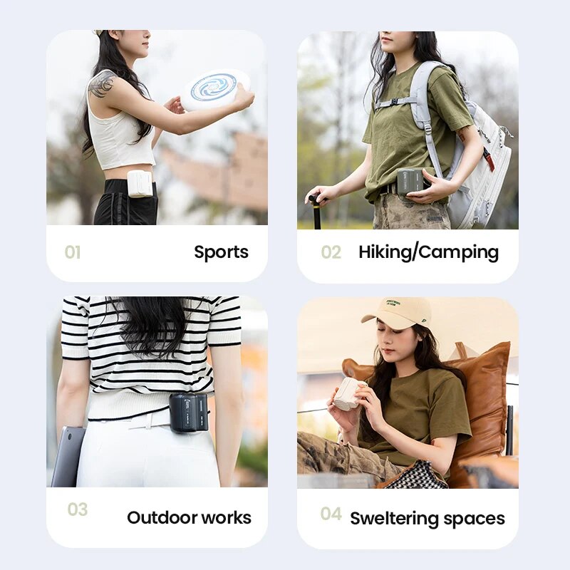 portable leafless waist fan, view 8 - MRSLM