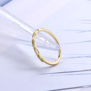 rectangular natural crystal slim ring - MRSLM
