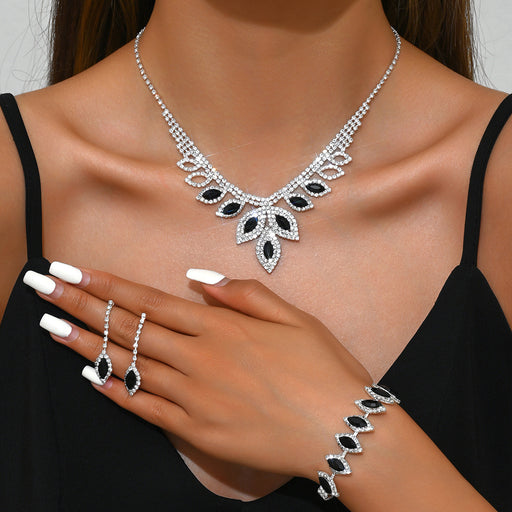Marquise crystal necklace, earrings and bracelet set - MRSLM