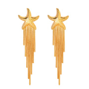 starfish tassel dangle earrings, view 8 - MRSLM