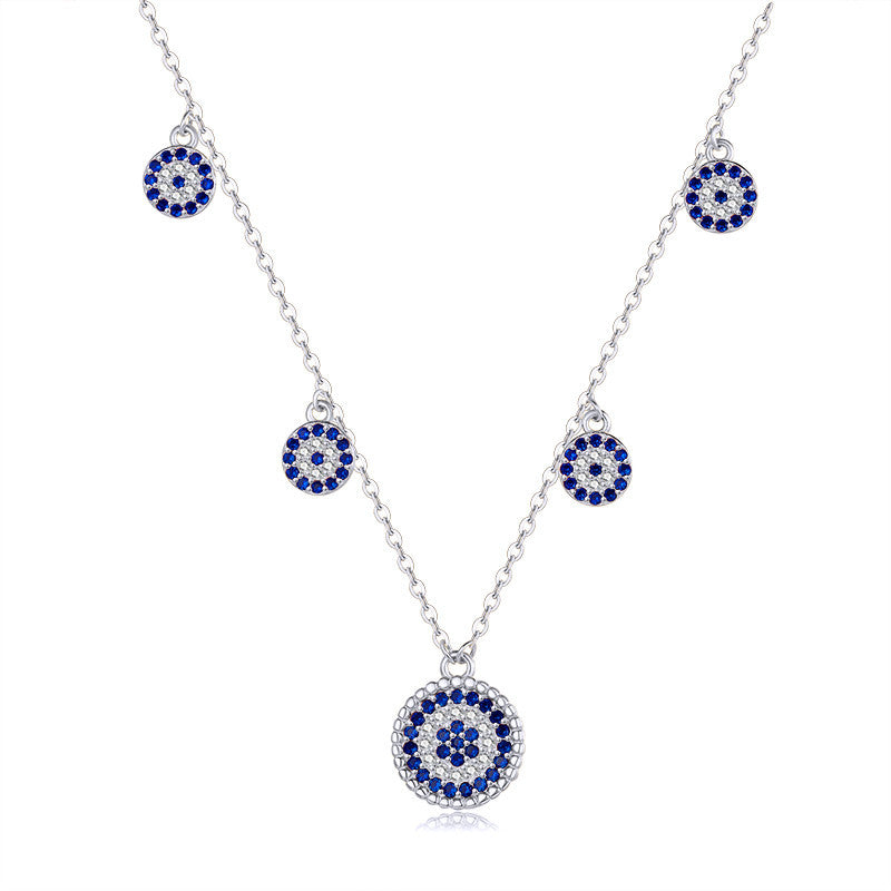 silver demon eye necklace, view 4 - MRSLM