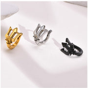 titanium steel trident earrings, view 5 - MRSLM