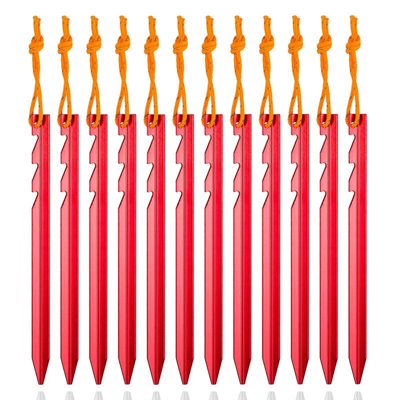 12-Pack Heavy Duty 7-Inch Aluminum Tent Stakes