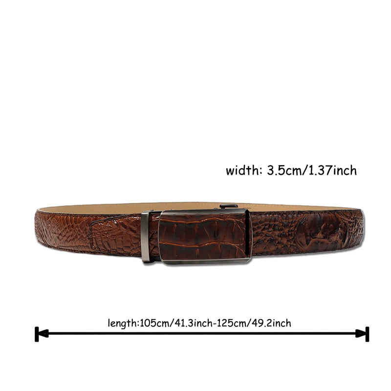 men's crocodile pattern PU belt, view 12 - MRSLM