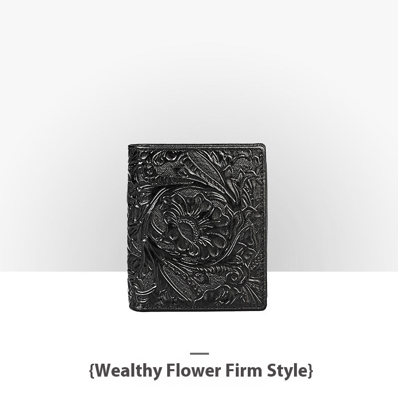 embossed leather wallet, view 26 - MRSLM