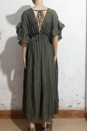 Solid color beach cover-up long dress, view 9 - MRSLM