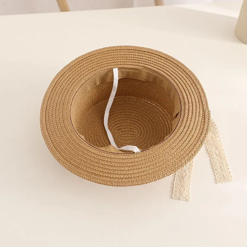 children's princess straw hat, view 9 - MRSLM