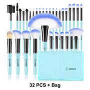 32pcs blue makeup brushes set, view 2 - MRSLM