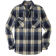 Men's brushed flannel plaid shirt, view 6 - MRSLM