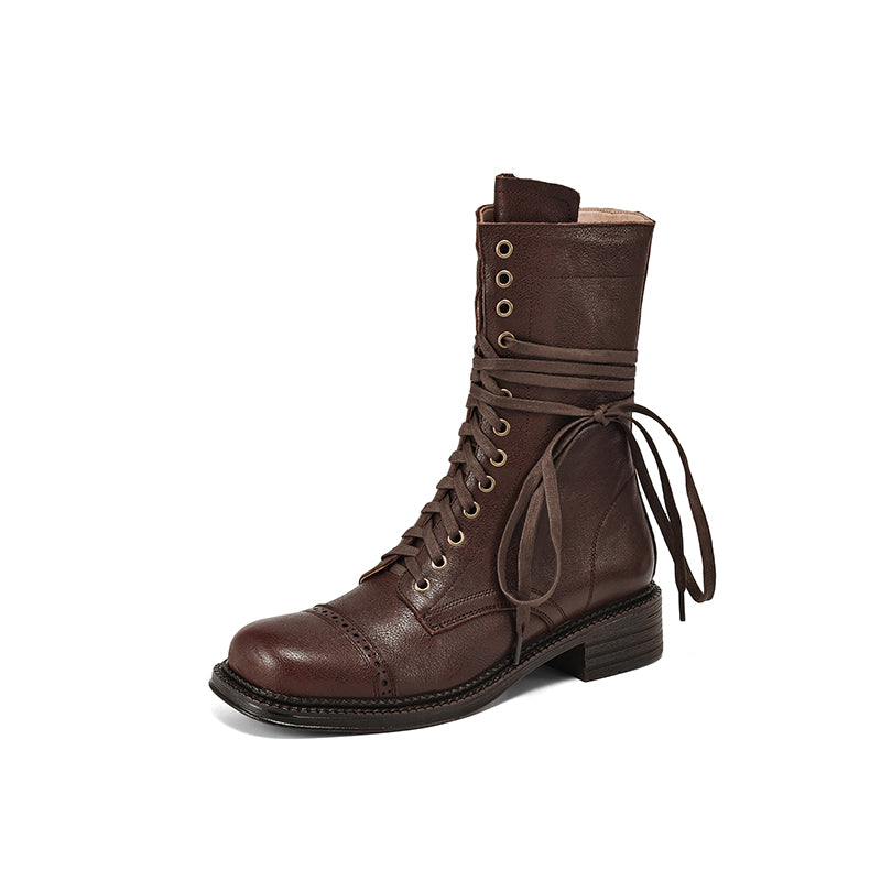 leather lace-up chelsea ankle boots, view 3 - MRSLM
