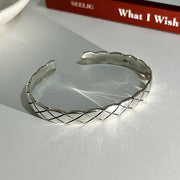 retro sterling silver bangle, view 4 - MRSLM